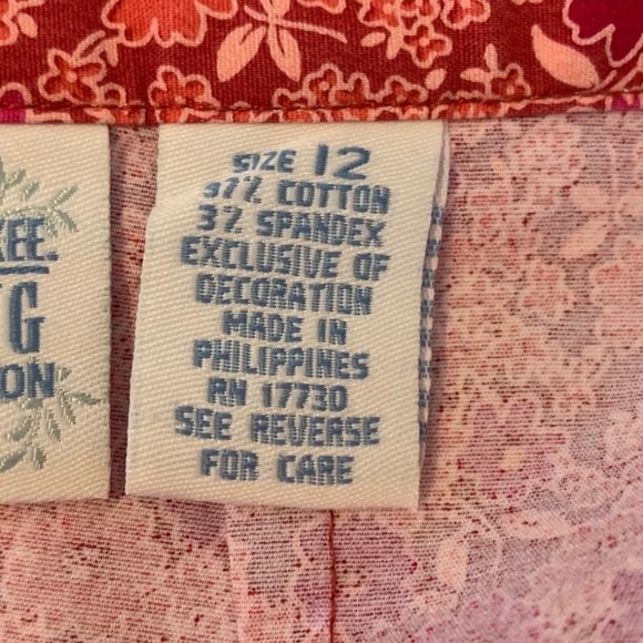 Cherokee Spring Collection Vintage Cotton Floral Pencil Skirt Size 12 - Picture 10 of 11